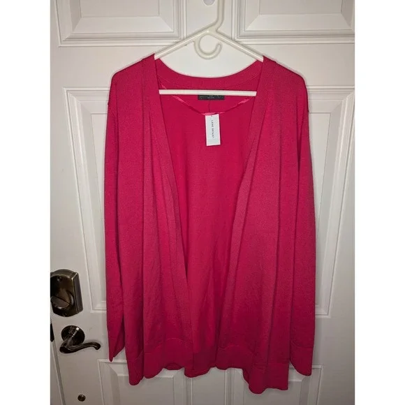 Lane Bryant Modern Long-Sleeve Open-Front Cardigan Berry Pink Women's 26/28 NWT - Picture 4 of 9